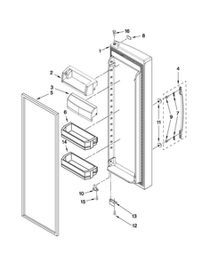 Part Location Diagram of WP2255421 Whirlpool Dairy Door