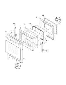 Door Diagram and Parts List for CRE3860LWG  Crosley Range