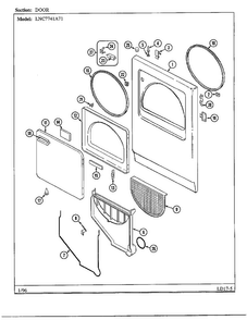 Door Diagram and Parts List for 7741A71  Norge Dryer