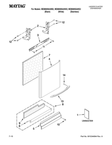 Door And Panel Parts Diagram and Parts List for MDB8859AWW3  Maytag Dishwasher