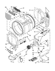 Bulkhead And Blower Parts Diagram and Parts List for MLE20PDBYW2  Maytag Washer Dryer Combo