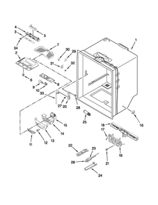 Refrigerator Liner Parts Diagram and Parts List for AFD2535DEW11  Amana Refrigerator
