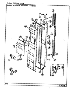 Freezer Door Diagram and Parts List for RC224PDK DS33A Magic Chef Refrigerator