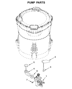 Pump Parts Diagram and Parts List for MVWB765FW3  Maytag Washer