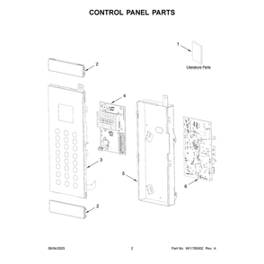 Control Panel Parts Diagram and Parts List for MMMF6030PZ02  Maytag Microwave