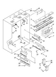 Refrigerator Liner Parts Diagram and Parts List for JF42PPFXDB00  Jenn-Air Refrigerator