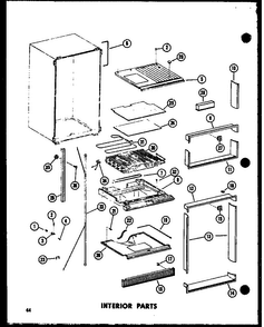 Interior Parts Diagram and Parts List for TC18D-P73500-25W  Amana Refrigerator