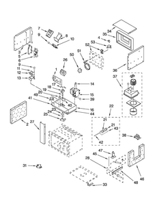 Cabinet And Stirrer Parts Diagram and Parts List for JMW3430WS00  Jenn-Air Microwave