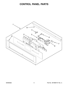 Control Panel Parts Diagram and Parts List for JMC2430LL00  Maytag Microwave