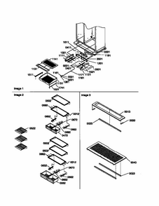 Shelving And Crispers Diagram and Parts List for S148DA01-P1305602W  Amana Refrigerator