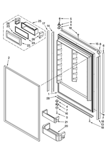 Refrigerator Door Parts Diagram and Parts List for JB36CXFXLB00  Jenn-Air Refrigerator