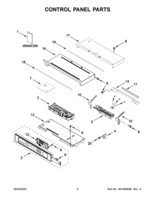 Control Panel Parts Diagram and Parts List for MEW9627FZ21  Maytag Wall Oven