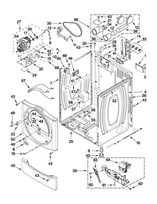 Cabinet Parts Diagram and Parts List for MDG25PDAGW1  Maytag Dryer