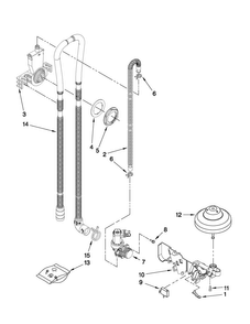 Fill, Drain And Overfill Parts Diagram and Parts List for CDB7000AWW3  Magic Chef Dishwasher
