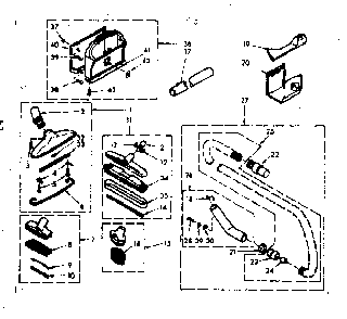 Attachment Parts Diagram and Parts List for 11640510  Kenmore Central Vacuum