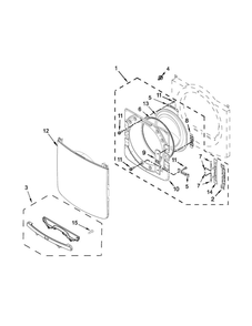 Door Parts Diagram and Parts List for YMED7100DC0  Maytag Dryer