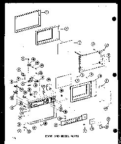 Door And Bezel Parts Diagram and Parts List for R-1J P71520-3M Amana Microwave