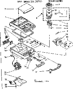 Base Assembly Diagram and Parts List for 1162397180  Kenmore Canister Vacuum