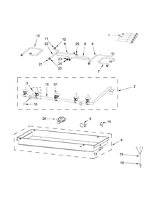 Burner Box, Gas Valves And Switch Parts Diagram and Parts List for JGC1530BS00  Jenn-Air Cooktop