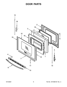 Door Parts Diagram and Parts List for YAES6603SFW3  Amana Range