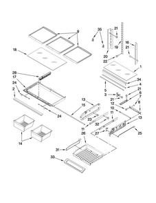 Shelf Parts Diagram and Parts List for MFI2269VEB3  Maytag Refrigerator