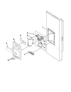 Dispenser Front Parts Diagram and Parts List for MFI2067AES9  Maytag Refrigerator