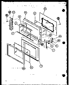 Door Diagram and Parts List for RS60 P76695-5M Amana Microwave