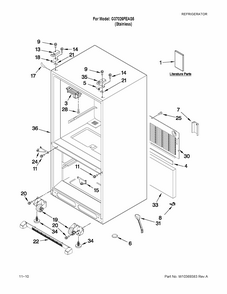Cabinet Parts Diagram and Parts List for G37026FEAS5  Maytag Refrigerator