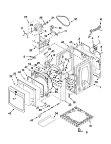 Cabinet Parts Diagram and Parts List for 7MMGDB950AG0  Maytag Dryer