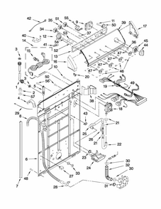 Controls And Rear Panel Parts Diagram and Parts List for 3RMTW4905TW2  Maytag Washer