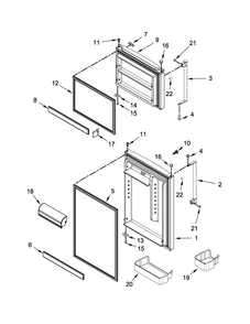 Door Parts Diagram and Parts List for 5MT519SFEH00  Maytag Refrigerator