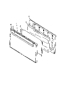 Oven Door Diagram and Parts List for RBP22AA0 P1142760NW Amana Range