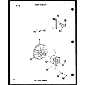 Interior Parts (13-3mw/P54974-21r) 2 Diagram and Parts List for 113-5N P54975-61R Amana Air Conditioner