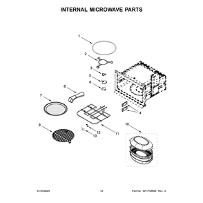 Internal Microwave Parts Diagram and Parts List for JOECC530RL00  Jenn-Air Microwave Oven Combo