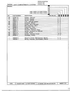 Unit Compartment And System Page 3 Diagram and Parts List for 24922-7A  Admiral Refrigerator