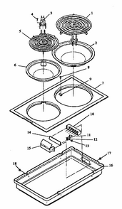 Cooktop (cc1e/p1155201) (cc1w/p1155202) Diagram and Parts List for CC1W-P1155202  Amana Range