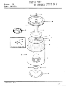 Tub Parts Diagram and Parts List for 6432A  Norge Washer