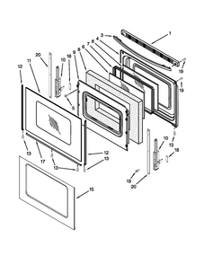 Door Parts Diagram and Parts List for MGR7662WQ1  Maytag Range