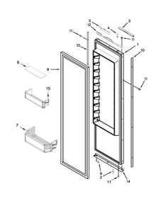 Refrigerator Door Parts Diagram and Parts List for JS48NXFXDE00  Jenn-Air Refrigerator