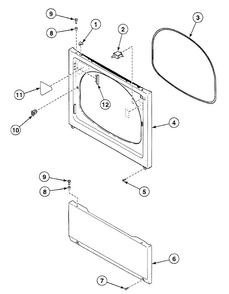 Front Panel Diagram and Parts List for SSG109LF99L6  Speed Queen Dryer