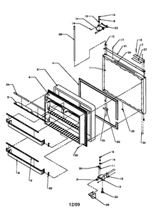 Freezer Door Diagram and Parts List for BP22A2W-P1161605WW  Amana Refrigerator
