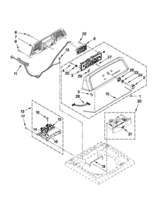 Console And Dispenser Parts Diagram and Parts List for 7MMVWX700XL0  Maytag Washer