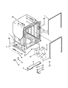 Tub And Frame Parts Diagram and Parts List for JDB8200AWS4  Jenn-Air Dishwasher