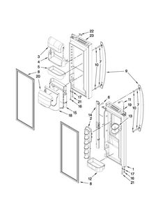 Refrigerator Door Parts Diagram and Parts List for 7MI2569VEM3  Maytag Refrigerator