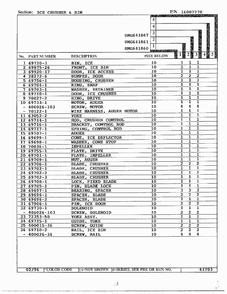 Ice Crusher And Bin Page 2 Diagram and Parts List for 641861  Admiral Refrigerator