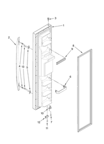 Freezer Door Parts Diagram and Parts List for MSD2576VEW00  Maytag Refrigerator