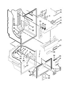Liner Parts Diagram and Parts List for MFB2055DRE00  Maytag Refrigerator