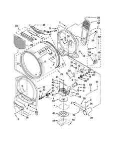 Bulkhead Parts Diagram and Parts List for MGDB850YW2  Maytag Dryer