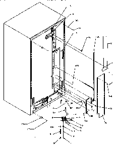 Cabinet Back Diagram and Parts List for SXD22Q2L-P1181308WL  Amana Refrigerator
