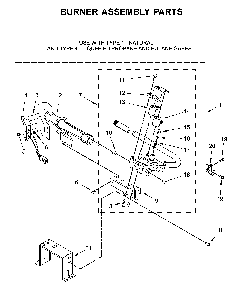 Burner assembly parts Diagram and Parts List for MGD6230RHW0  Maytag Dryer